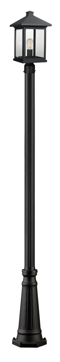 Portland One Light Outdoor Post Mounted Fixture in Black - available from The Lighting Shoppe, trusted by Canadian homeowners