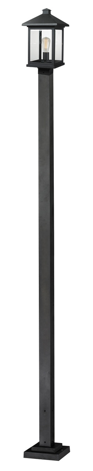 Portland One Light Outdoor Post Mounted Fixture in Black - available from The Lighting Shoppe, trusted by Canadian homeowners
