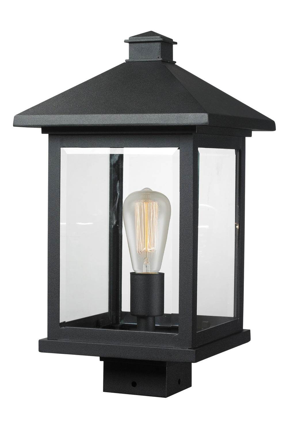 Portland One Light Outdoor Post Mount Fixture in Black - available from The Lighting Shoppe, trusted by Canadian homeowners