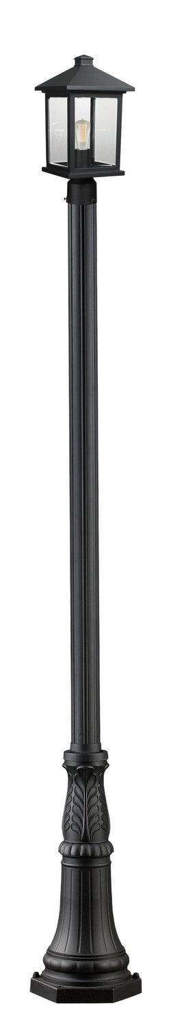 Portland One Light Outdoor Post Mounted Fixture in Black - available from The Lighting Shoppe, trusted by Canadian homeowners