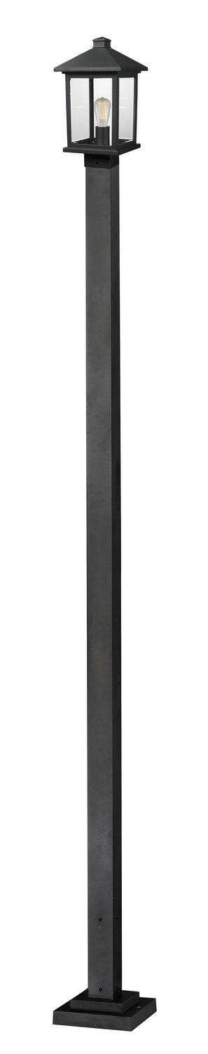 Portland One Light Outdoor Post Mounted Fixture in Black - available from The Lighting Shoppe, trusted by Canadian homeowners