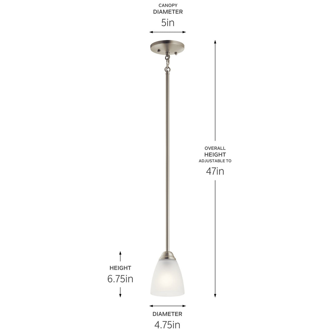 Kichler Canada - 43640NI - One Light Mini Pendant - Jolie - Brushed Nickel