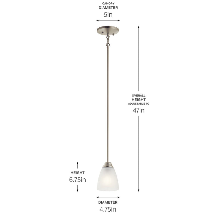 Kichler Canada - 43640NI - One Light Mini Pendant - Jolie - Brushed Nickel