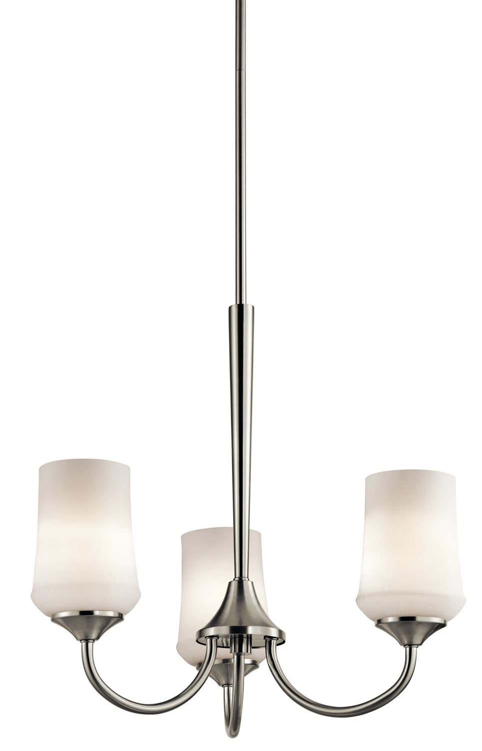 Aubrey Three Light Chandelier in Brushed Nickel - available from The Lighting Shoppe, trusted by Canadian homeowners