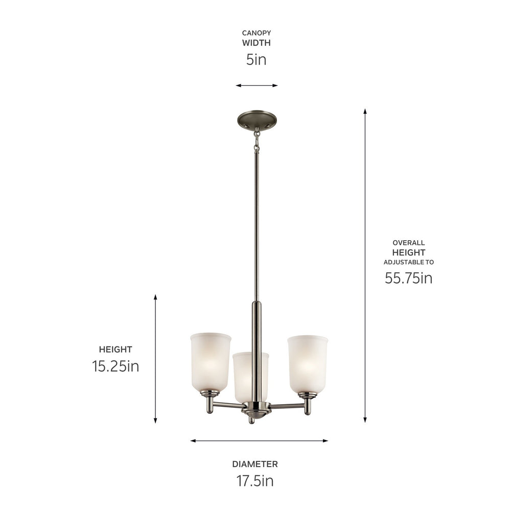 Kichler Canada - 43670NI - Three Light Mini Chandelier - Shailene - Brushed Nickel