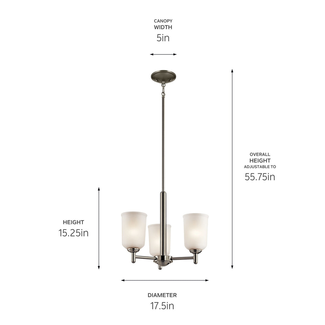 Kichler Canada - 43670NI - Three Light Mini Chandelier - Shailene - Brushed Nickel