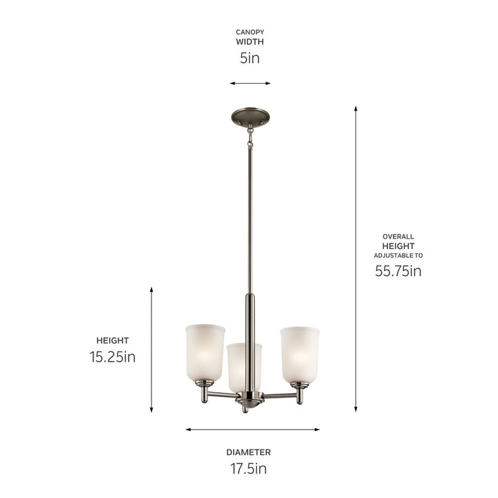 Kichler Canada - 43670NI - Three Light Mini Chandelier - Shailene - Brushed Nickel