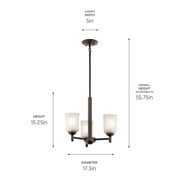 Kichler Canada - 43670OZ - Three Light Mini Chandelier - Shailene - Olde Bronze