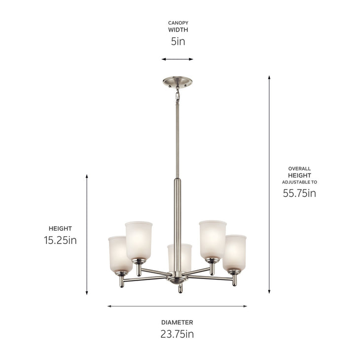 Kichler Canada - 43671NI - Five Light Chandelier - Shailene - Brushed Nickel
