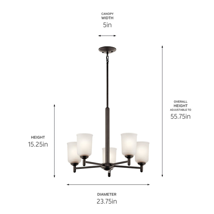 Kichler Canada - 43671OZ - Five Light Chandelier - Shailene - Olde Bronze
