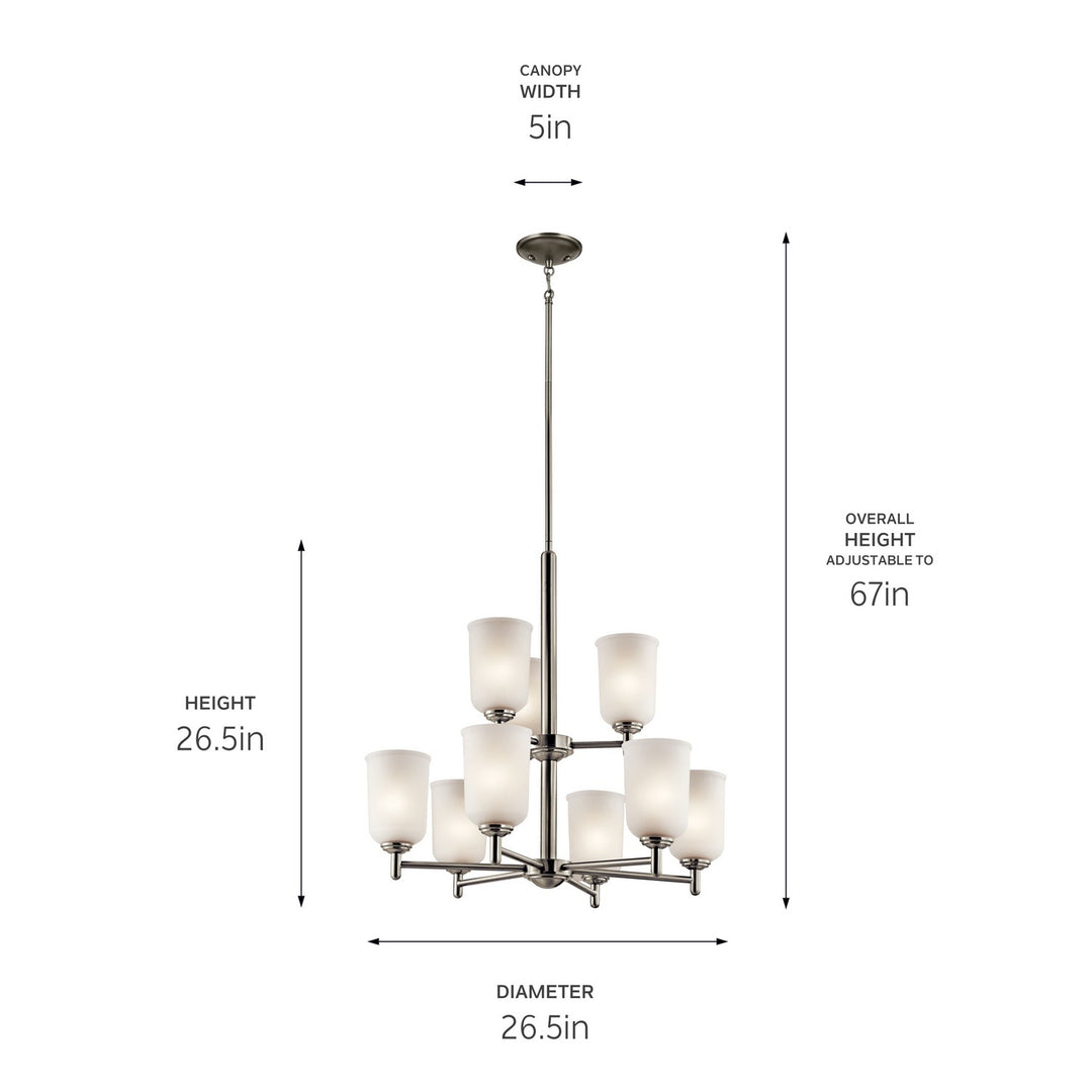 Kichler Canada - 43672NI - Nine Light Chandelier - Shailene - Brushed Nickel