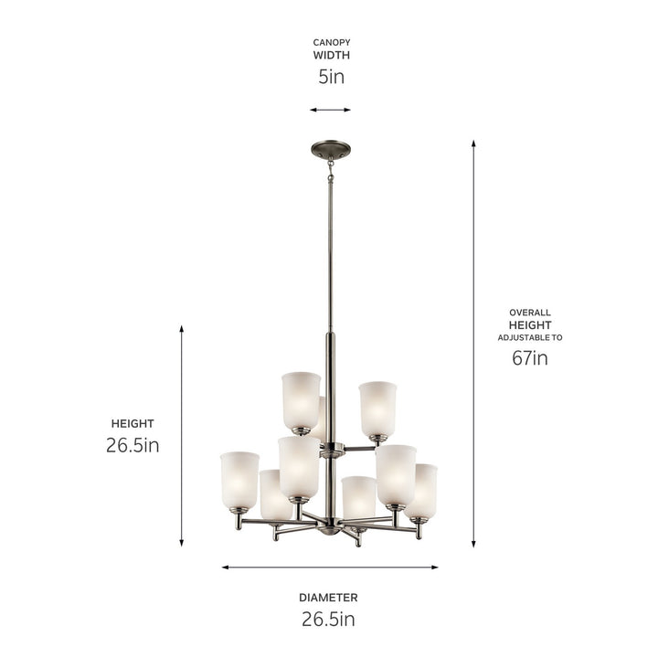 Kichler Canada - 43672NI - Nine Light Chandelier - Shailene - Brushed Nickel