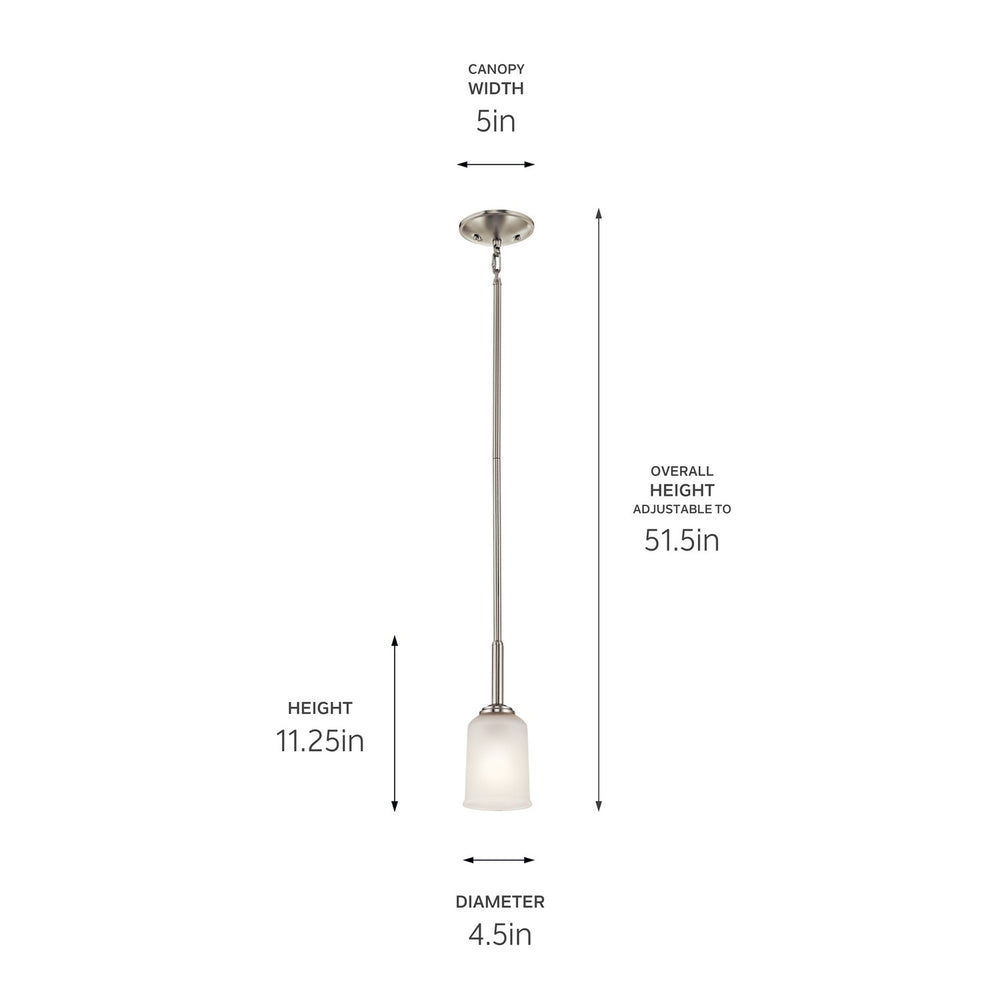 Kichler Canada - 43674NI - One Light Mini Pendant - Shailene - Brushed Nickel