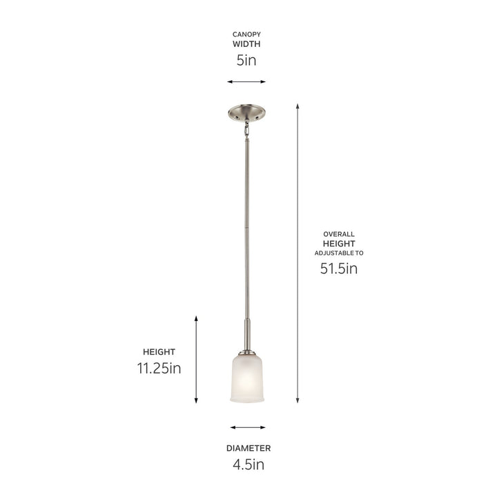 Kichler Canada - 43674NI - One Light Mini Pendant - Shailene - Brushed Nickel