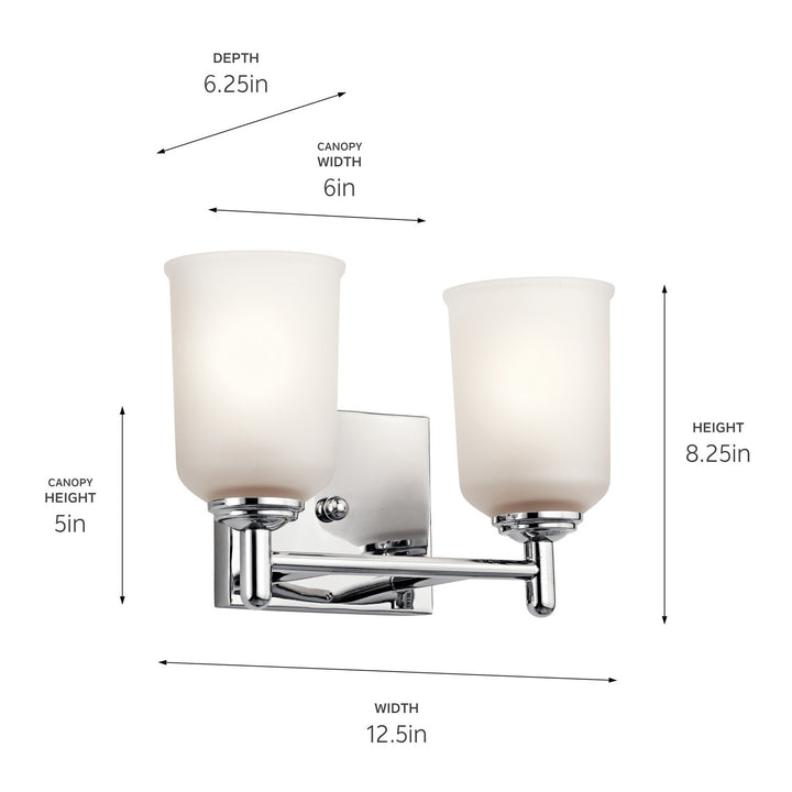 Kichler Canada - 45573CH - Two Light Bath - Shailene - Chrome