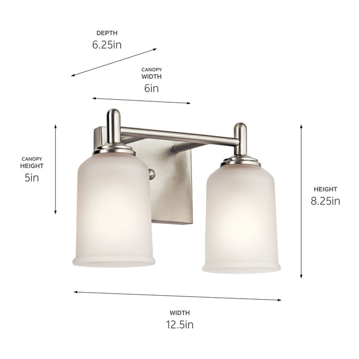 Kichler Canada - 45573NI - Two Light Bath - Shailene - Brushed Nickel