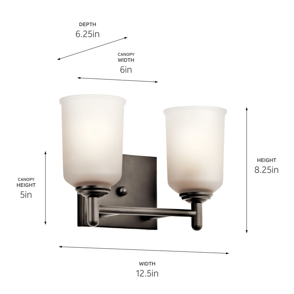 Kichler Canada - 45573OZ - Two Light Bath - Shailene - Olde Bronze