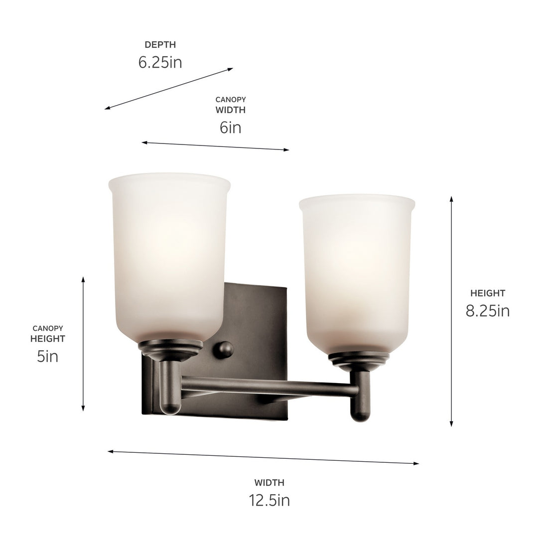 Kichler Canada - 45573OZ - Two Light Bath - Shailene - Olde Bronze
