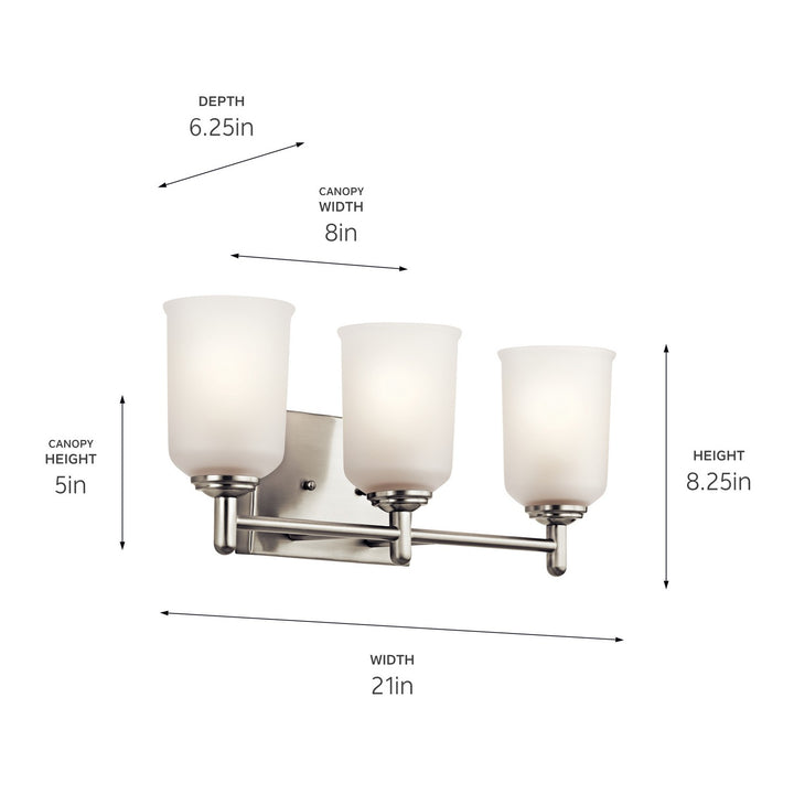 Kichler Canada - 45574NI - Three Light Bath - Shailene - Brushed Nickel