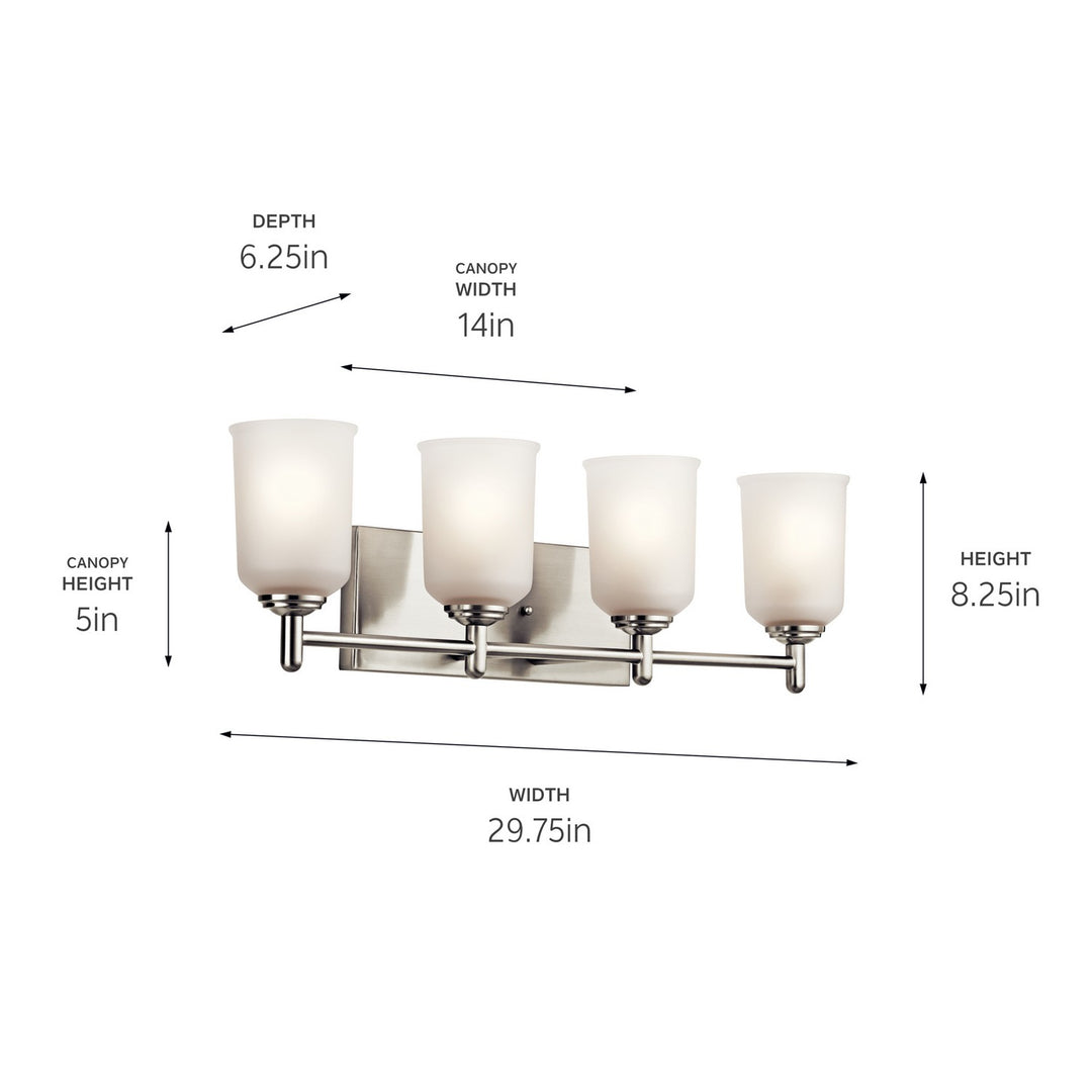 Kichler Canada - 45575NI - Four Light Bath - Shailene - Brushed Nickel