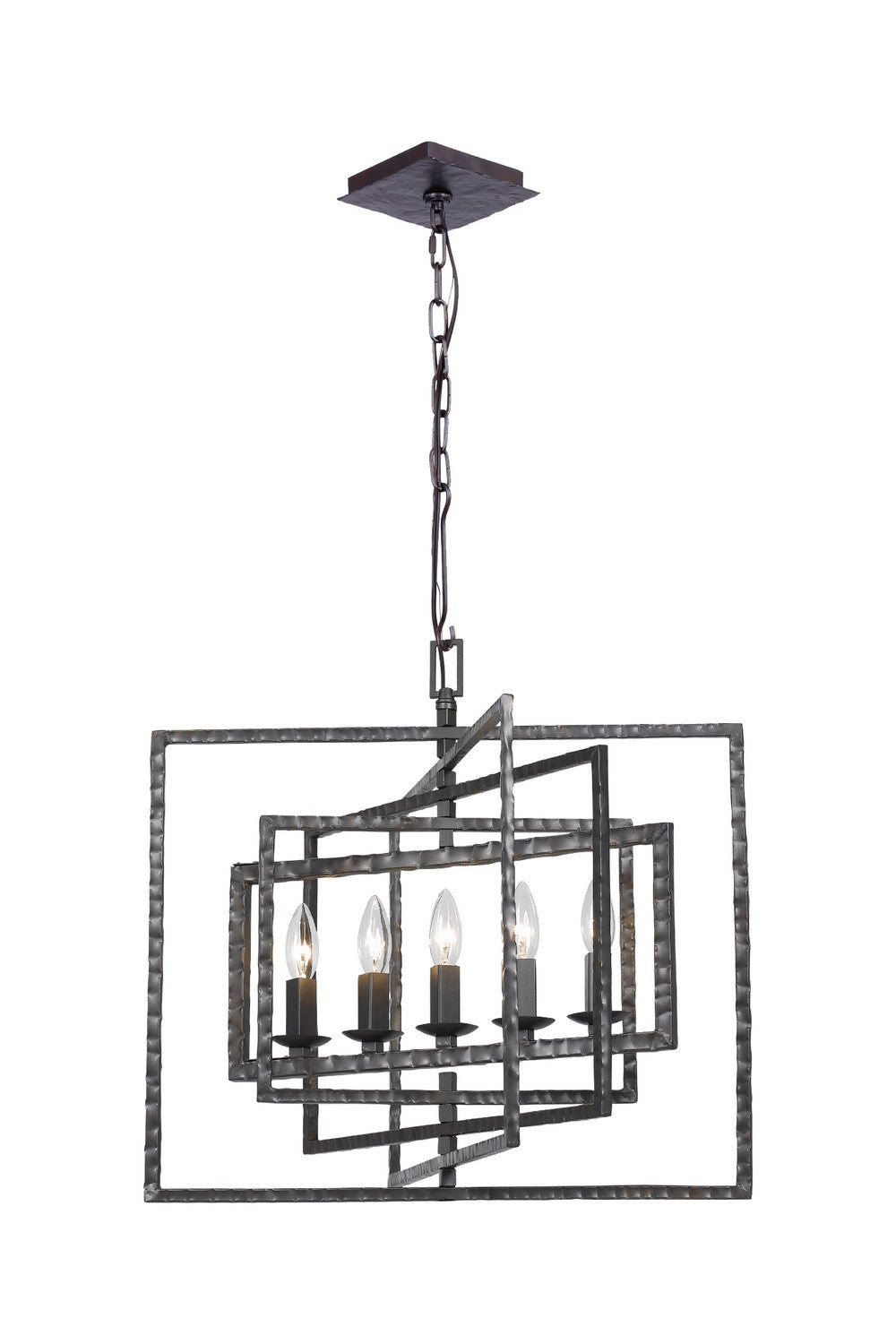 Capri Five Light Chandelier in Raw Steel - available from The Lighting Shoppe, trusted by Canadian homeowners
