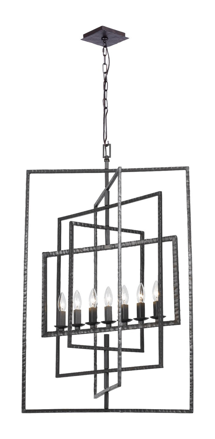 Capri Seven Light Chandelier in Raw Steel - available from The Lighting Shoppe, trusted by Canadian homeowners