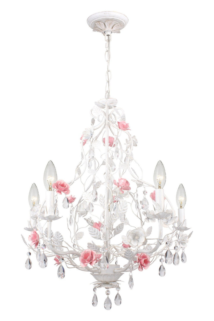 Lola Five Light Chandelier in Wet White - available from The Lighting Shoppe, trusted by Canadian homeowners