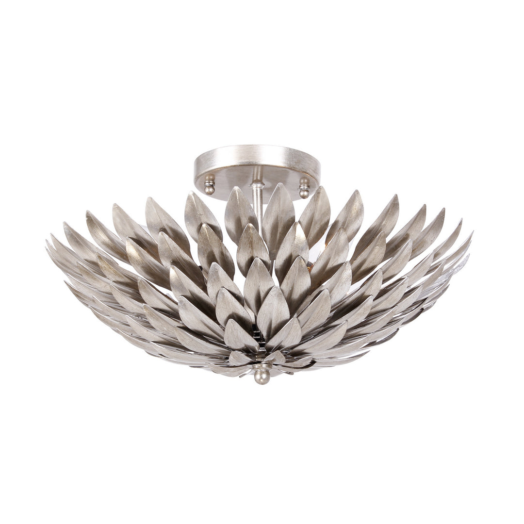Broche Four Light Semi Flush Mount in Antique Silver - available from The Lighting Shoppe, trusted by Canadian homeowners