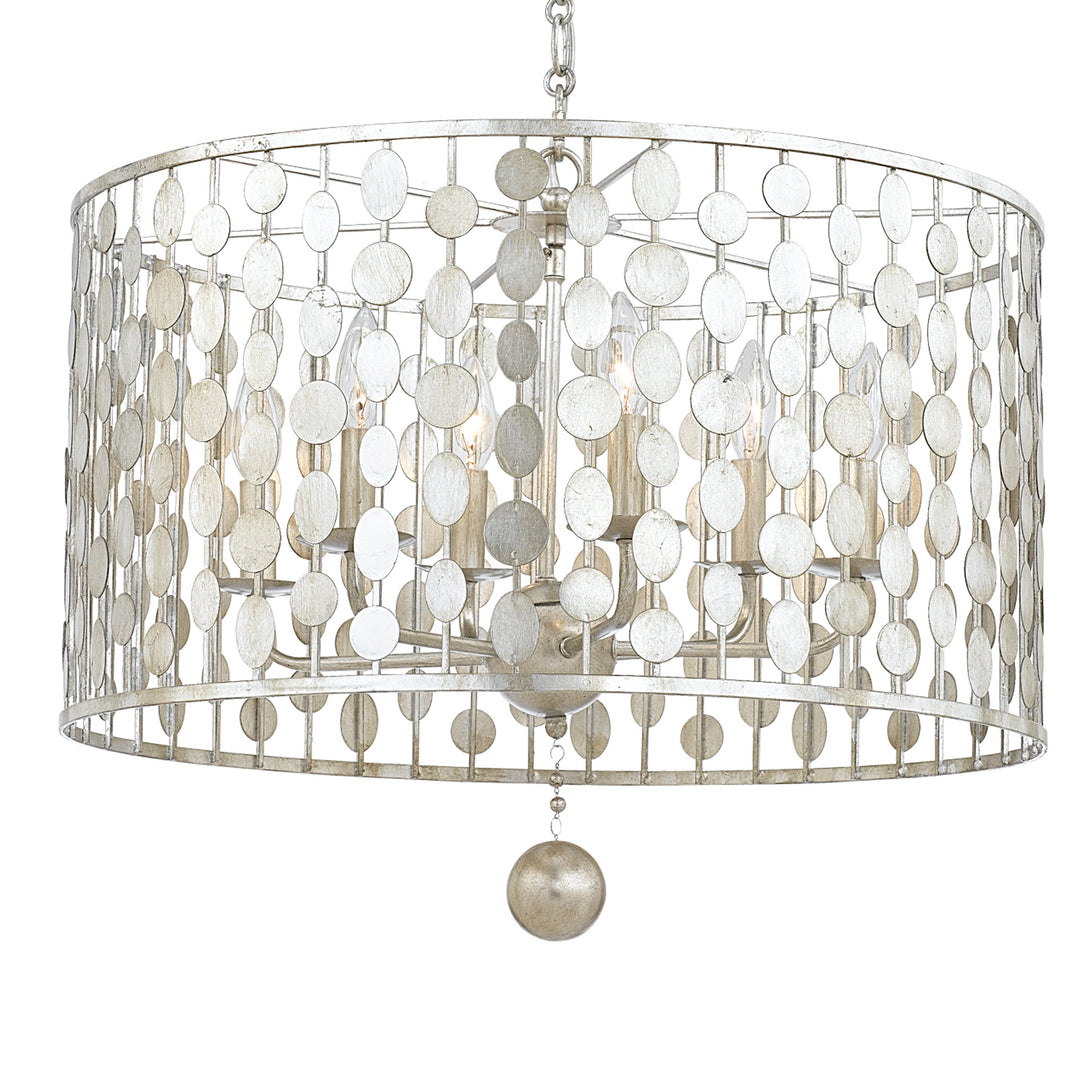 Layla Six Light Chandelier in Antique Silver - available from The Lighting Shoppe, trusted by Canadian homeowners