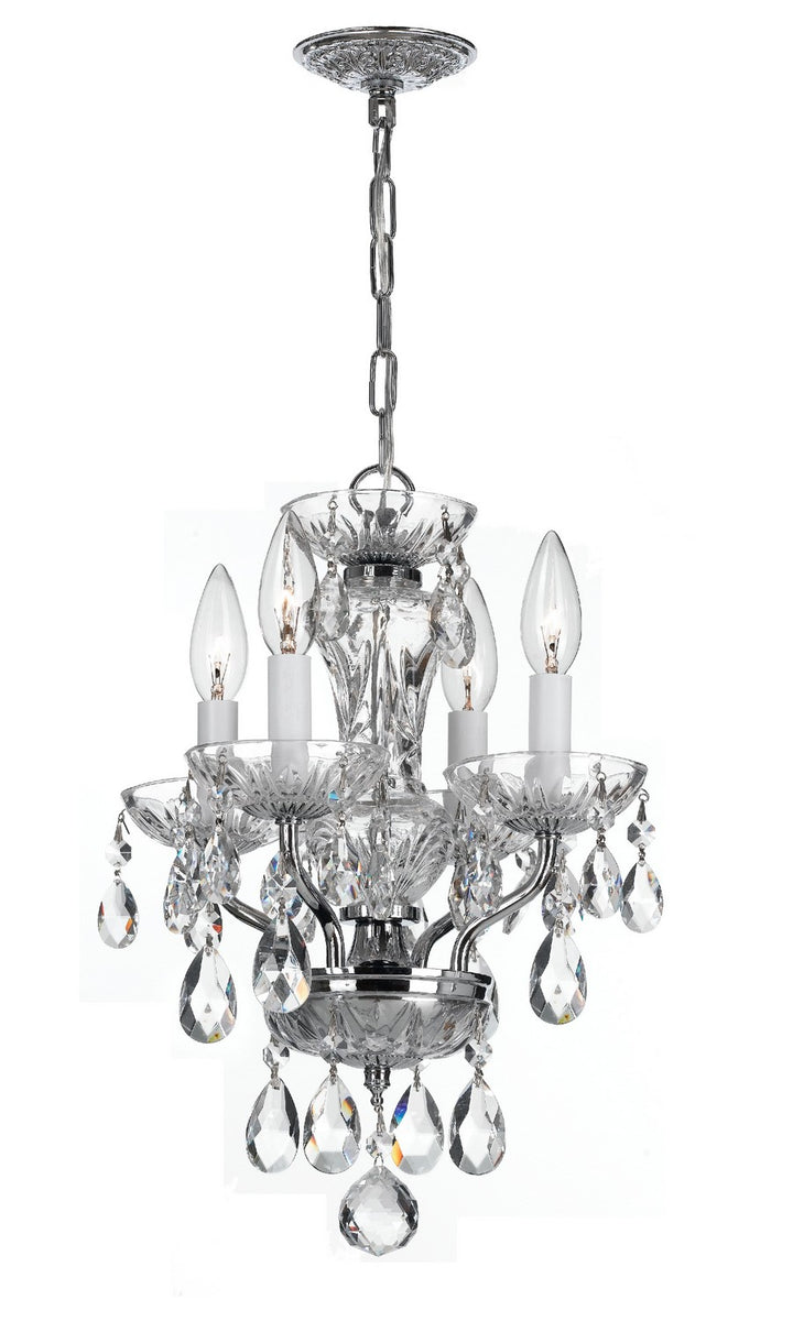 Traditional Crystal Four Light Mini Chandelier in Polished Chrome - available from The Lighting Shoppe, trusted by Canadian homeowners