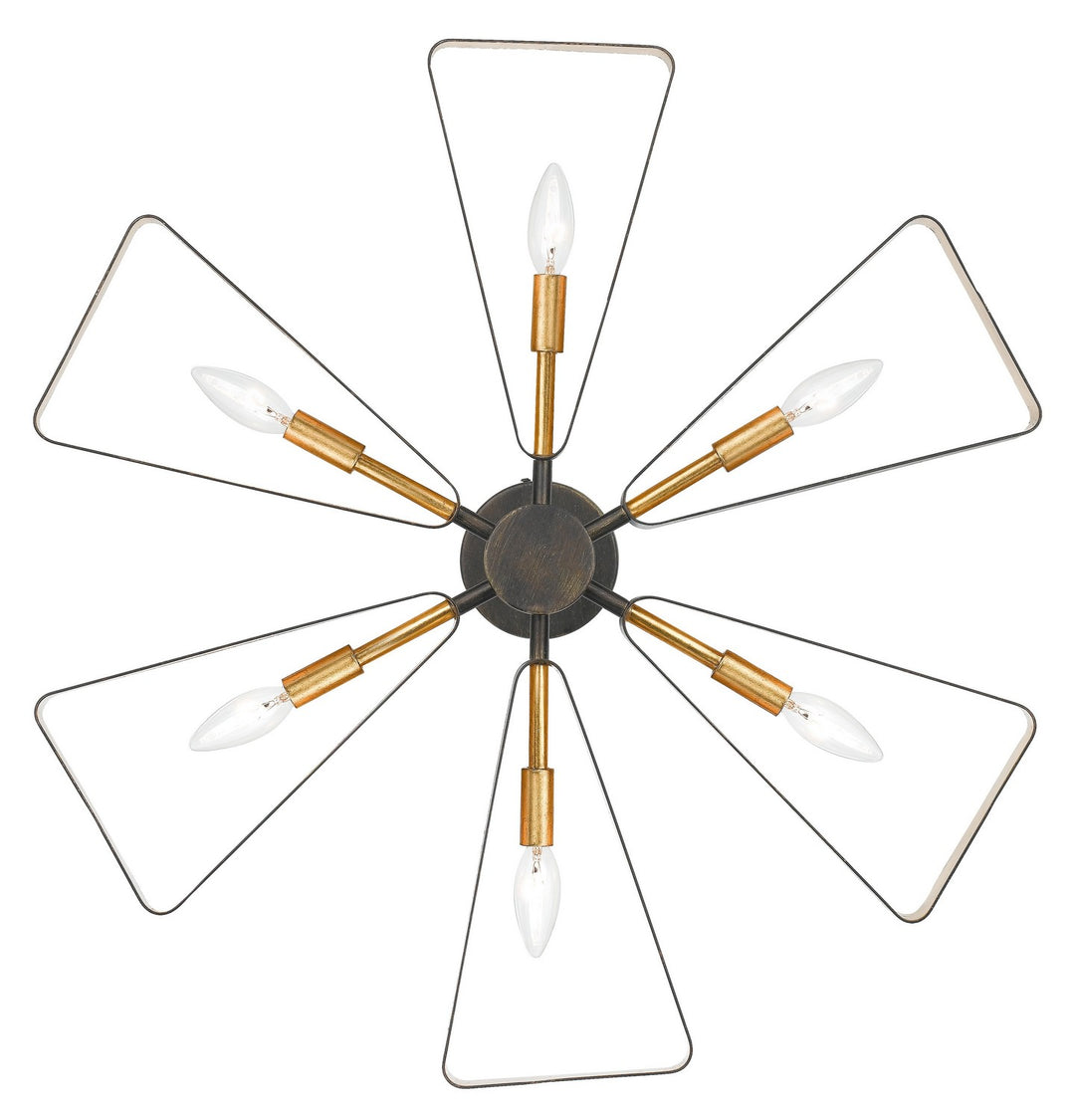 Crystorama - 596-EB-GA - Six Light Chandelier - Luna - English Bronze + Antique Gold