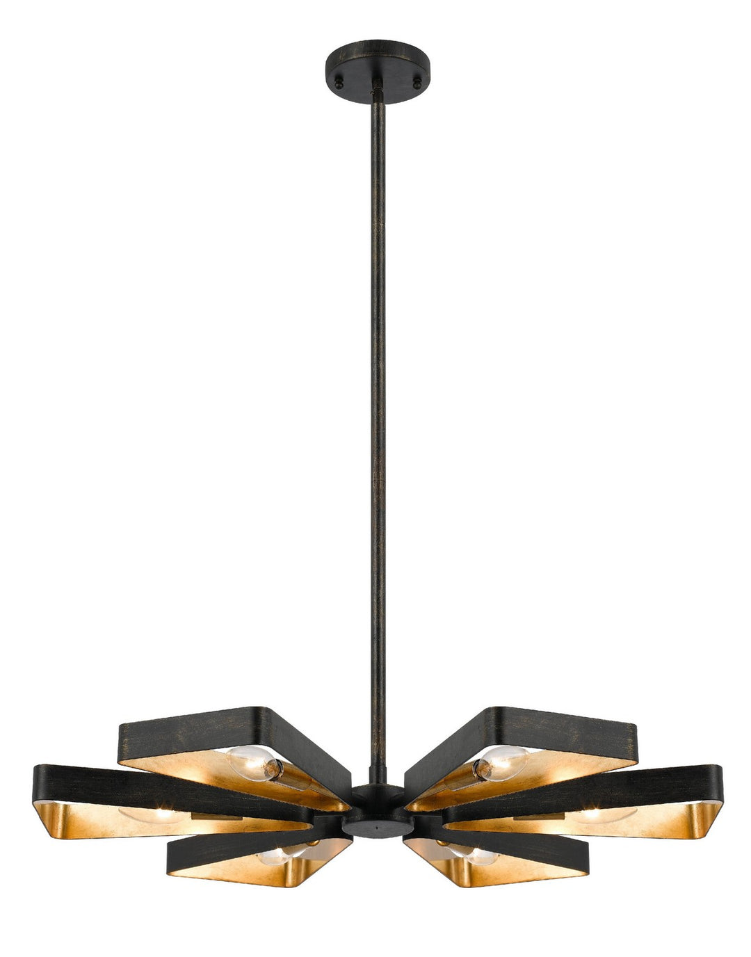 Luna Six Light Chandelier in English Bronze + Antique Gold - available from The Lighting Shoppe, trusted by Canadian homeowners