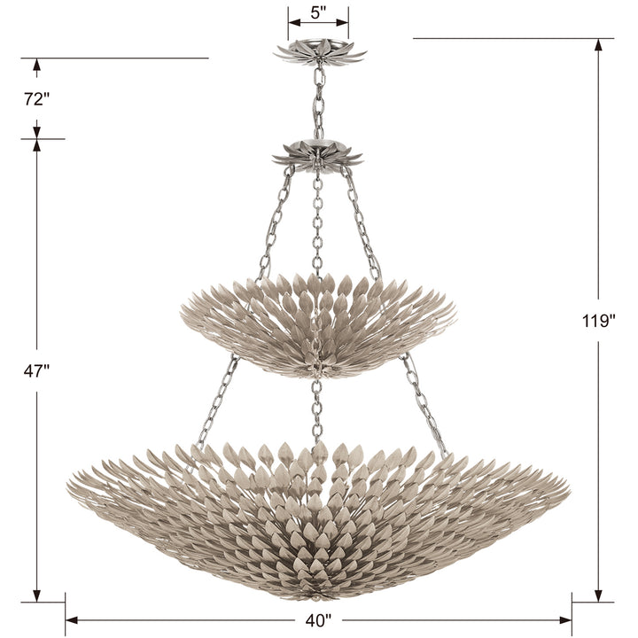 Crystorama - 599-SA - 18 Light Chandelier - Broche - Antique Silver