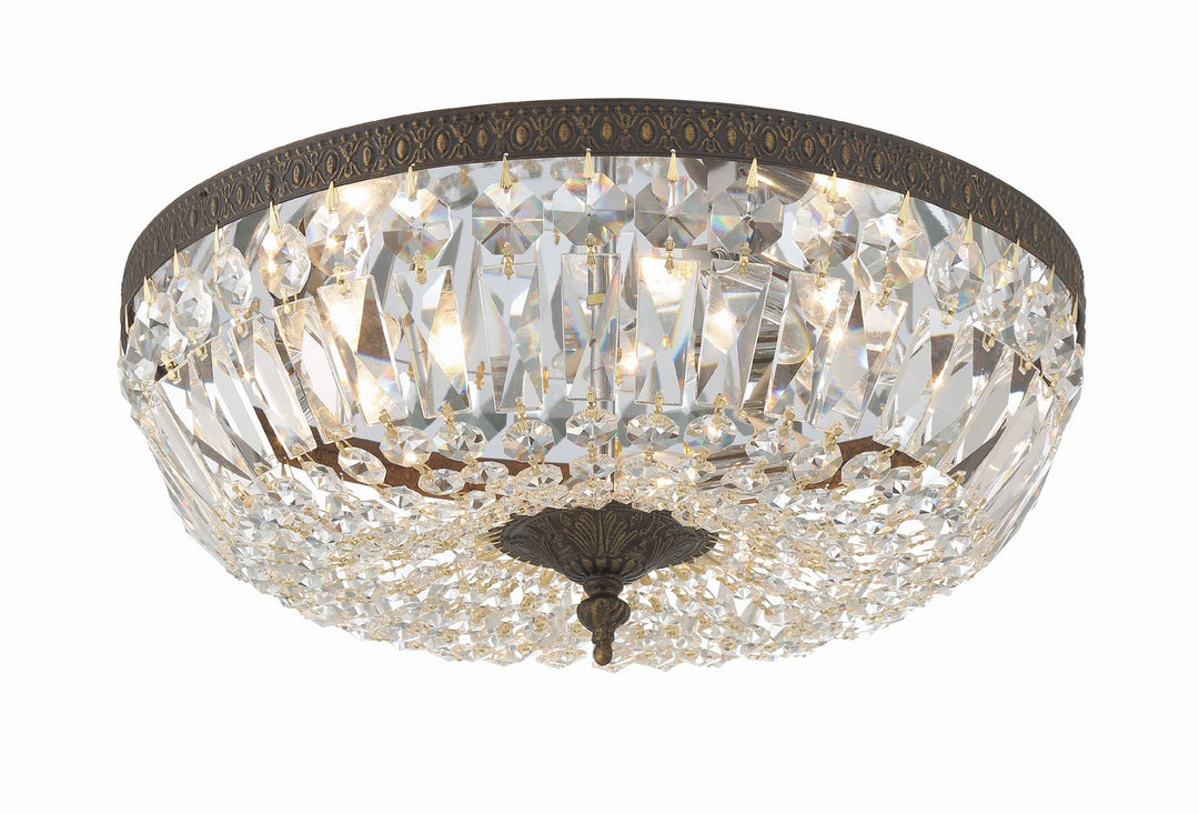Crystorama - 716-EB-CL-SAQ - Three Light Flush Mount - Waltham - English Bronze