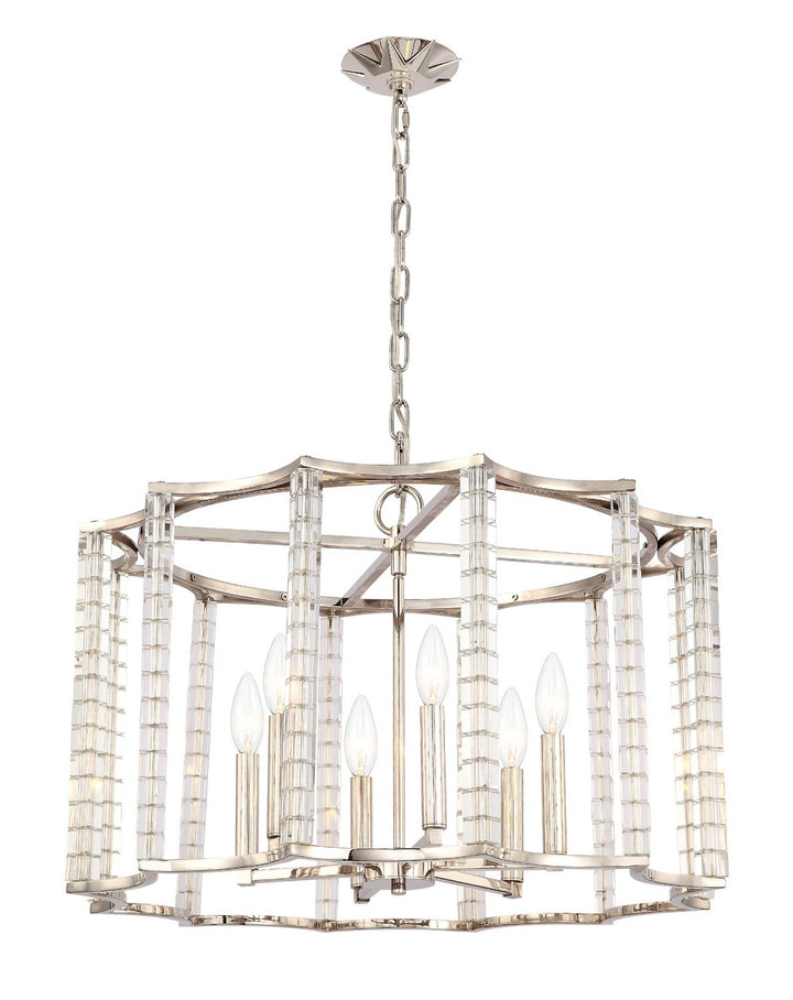 Carson Six Light Chandelier in Polished Nickel - available from The Lighting Shoppe, trusted by Canadian homeowners