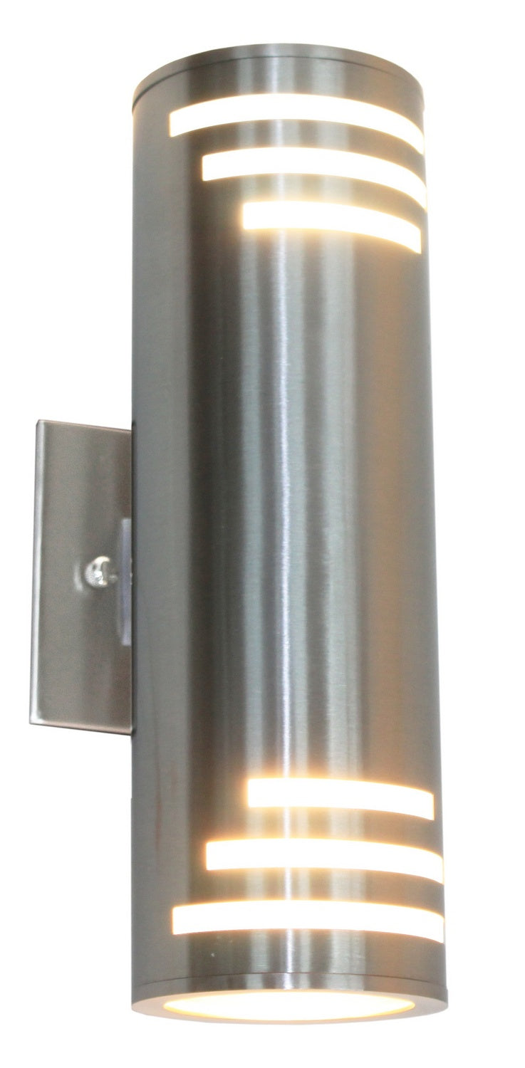 Nuevo Two Light Outdoor Wall Mount in Stainless Steel - available from The Lighting Shoppe, trusted by Canadian homeowners