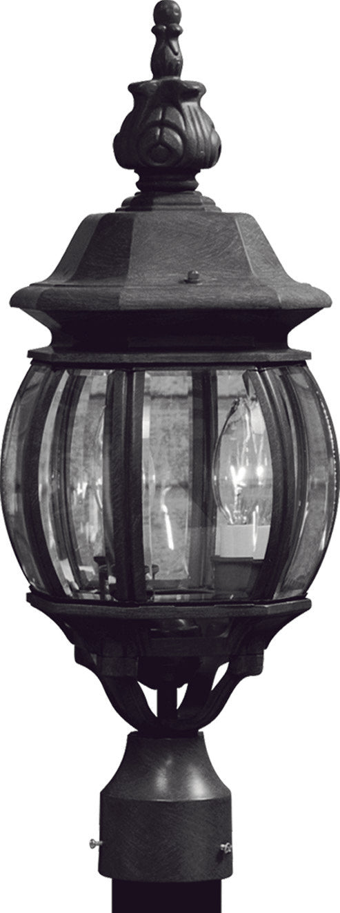 Classico Three Light Outdoor Post Mount in Black - available from The Lighting Shoppe, trusted by Canadian homeowners