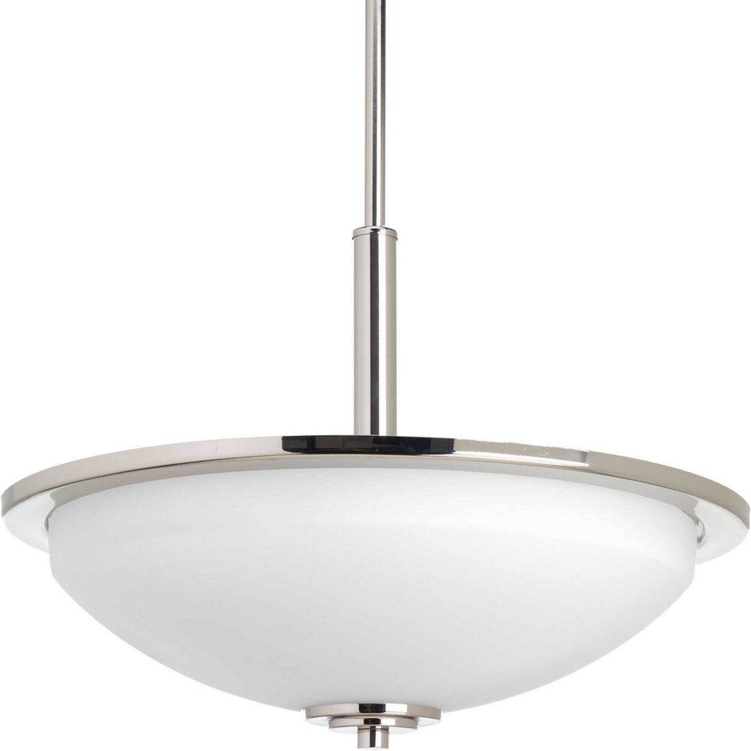 Replay Three Light inverted pendant in Polished Nickel - available from The Lighting Shoppe, trusted by Canadian homeowners