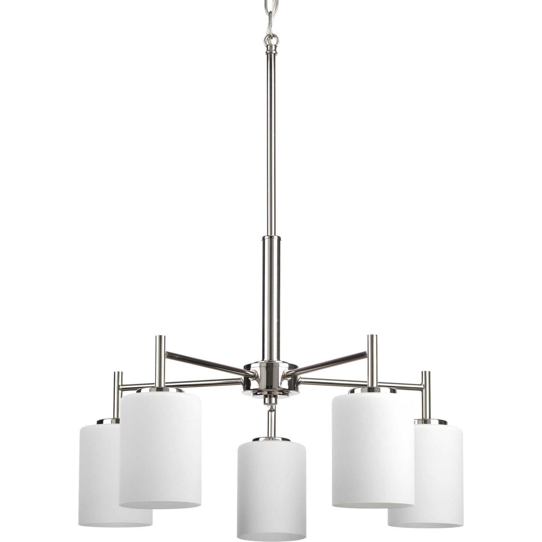Replay Five Light Chandelier in Polished Nickel - available from The Lighting Shoppe, trusted by Canadian homeowners