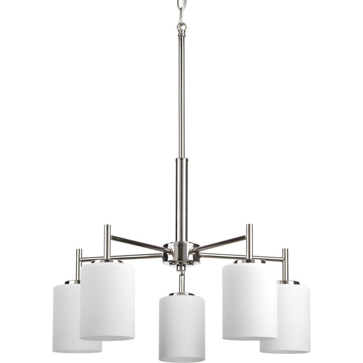 Replay Five Light Chandelier in Polished Nickel - available from The Lighting Shoppe, trusted by Canadian homeowners