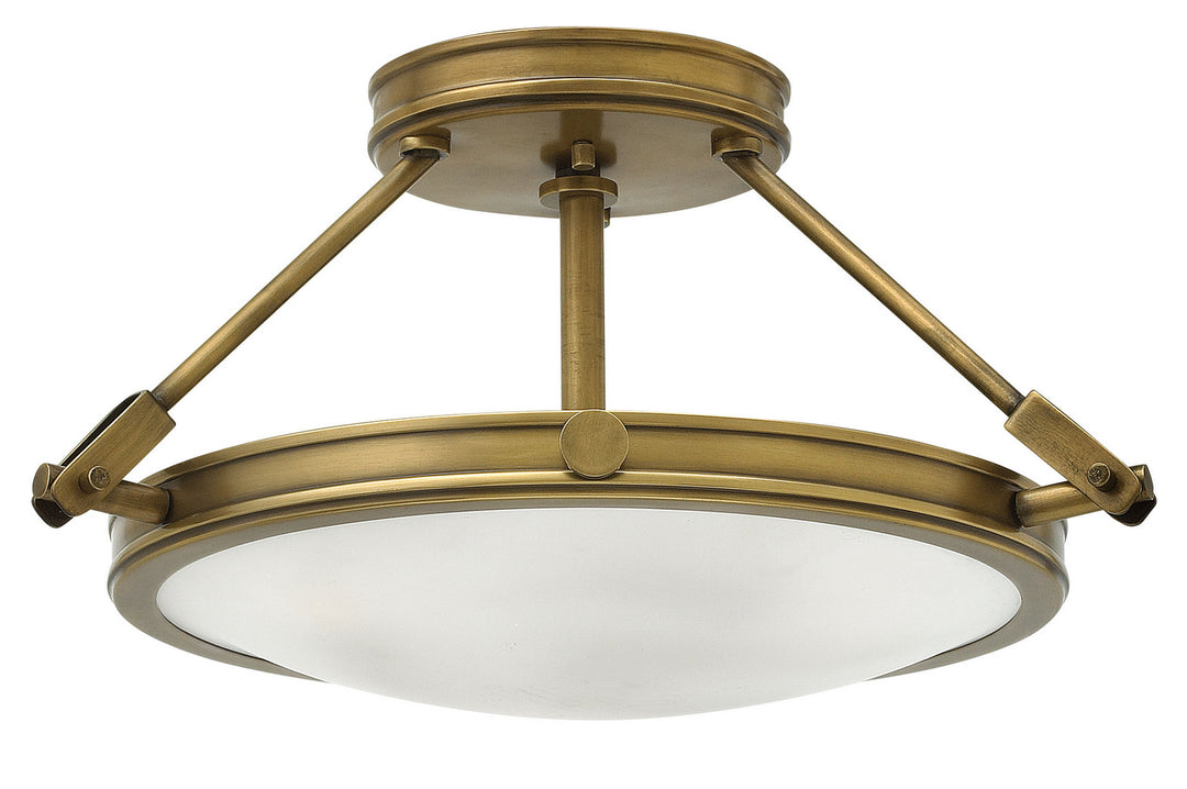 Collier LED Semi-Flush Mount in Heritage Brass - available from The Lighting Shoppe, trusted by Canadian homeowners
