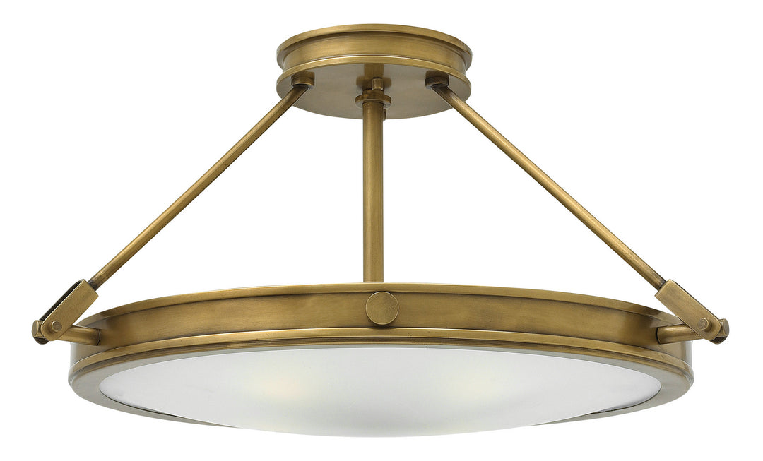 Collier LED Semi-Flush Mount in Heritage Brass - available from The Lighting Shoppe, trusted by Canadian homeowners
