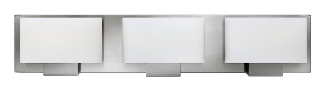 Mila Three Light Vanity in Brushed Nickel - available from The Lighting Shoppe, trusted by Canadian homeowners
