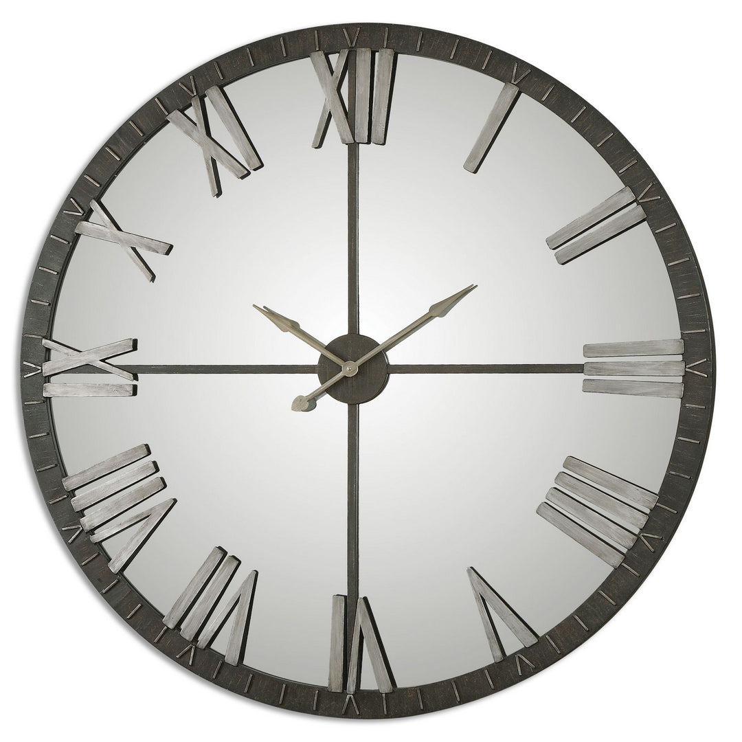 Amelie Wall Clock in Rustic Bronze w/Silver Highlights - available from The Lighting Shoppe, trusted by Canadian homeowners