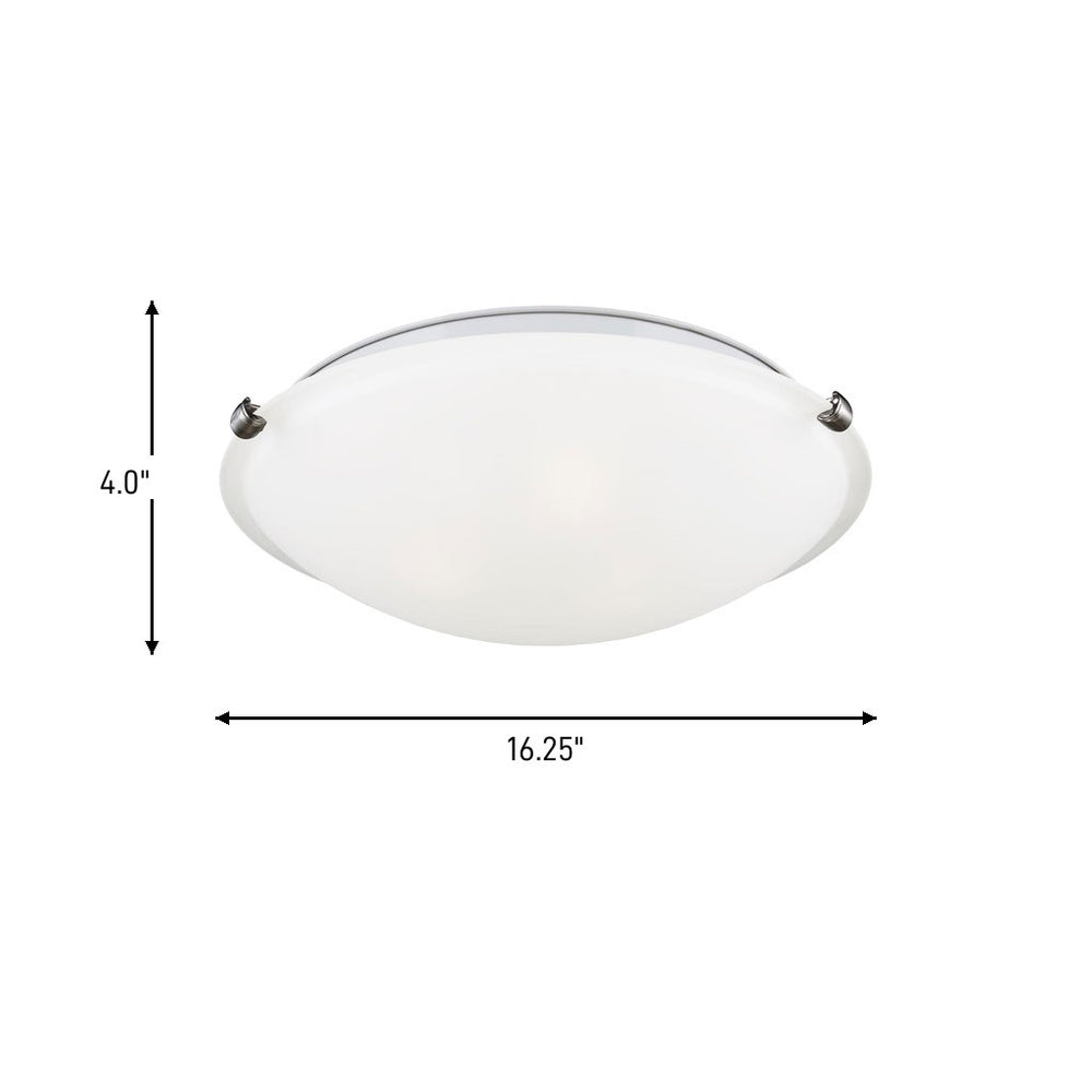 Generation Lighting Canada - 7543503-962 - Three Light Flush Mount - Clip Ceiling Flush Mount - Brushed Nickel