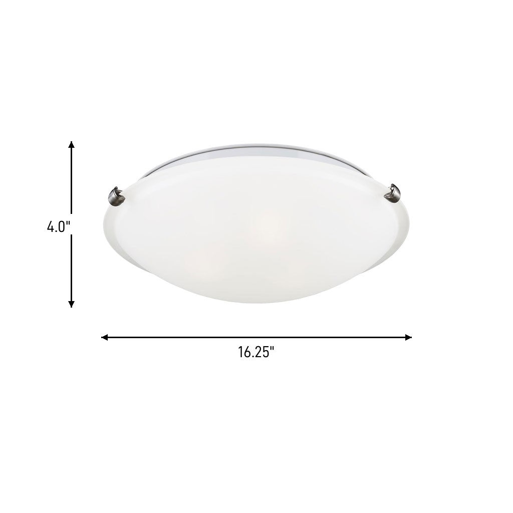 Generation Lighting Canada - 7543503-962 - Three Light Flush Mount - Clip Ceiling Flush Mount - Brushed Nickel
