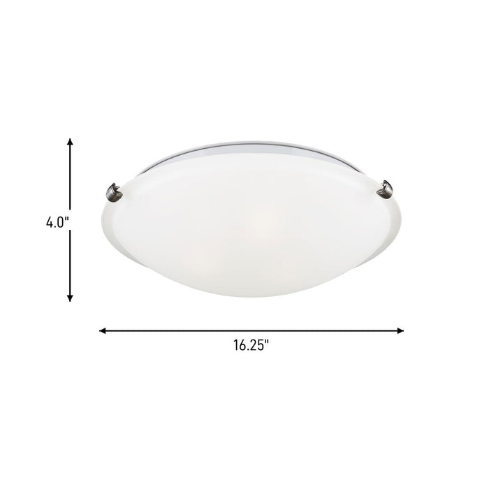 Generation Lighting Canada - 7543503-962 - Three Light Flush Mount - Clip Ceiling Flush Mount - Brushed Nickel