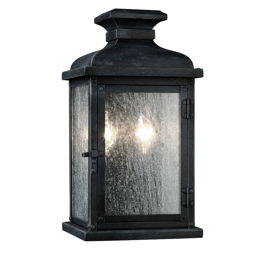 Pediment Two Light Lantern in Dark Weathered Zinc - available from The Lighting Shoppe, trusted by Canadian homeowners