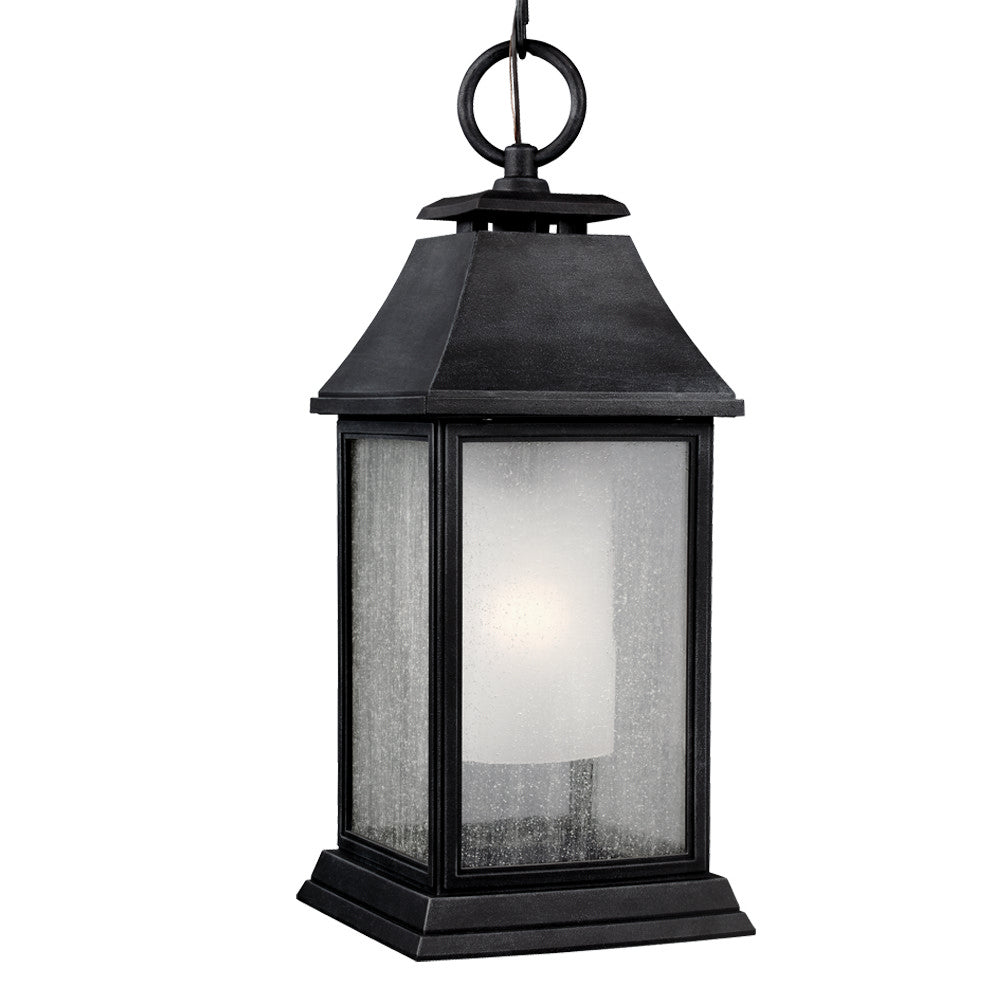 Shepherd One Light Outdoor Pendant in Dark Weathered Zinc - available from The Lighting Shoppe, trusted by Canadian homeowners