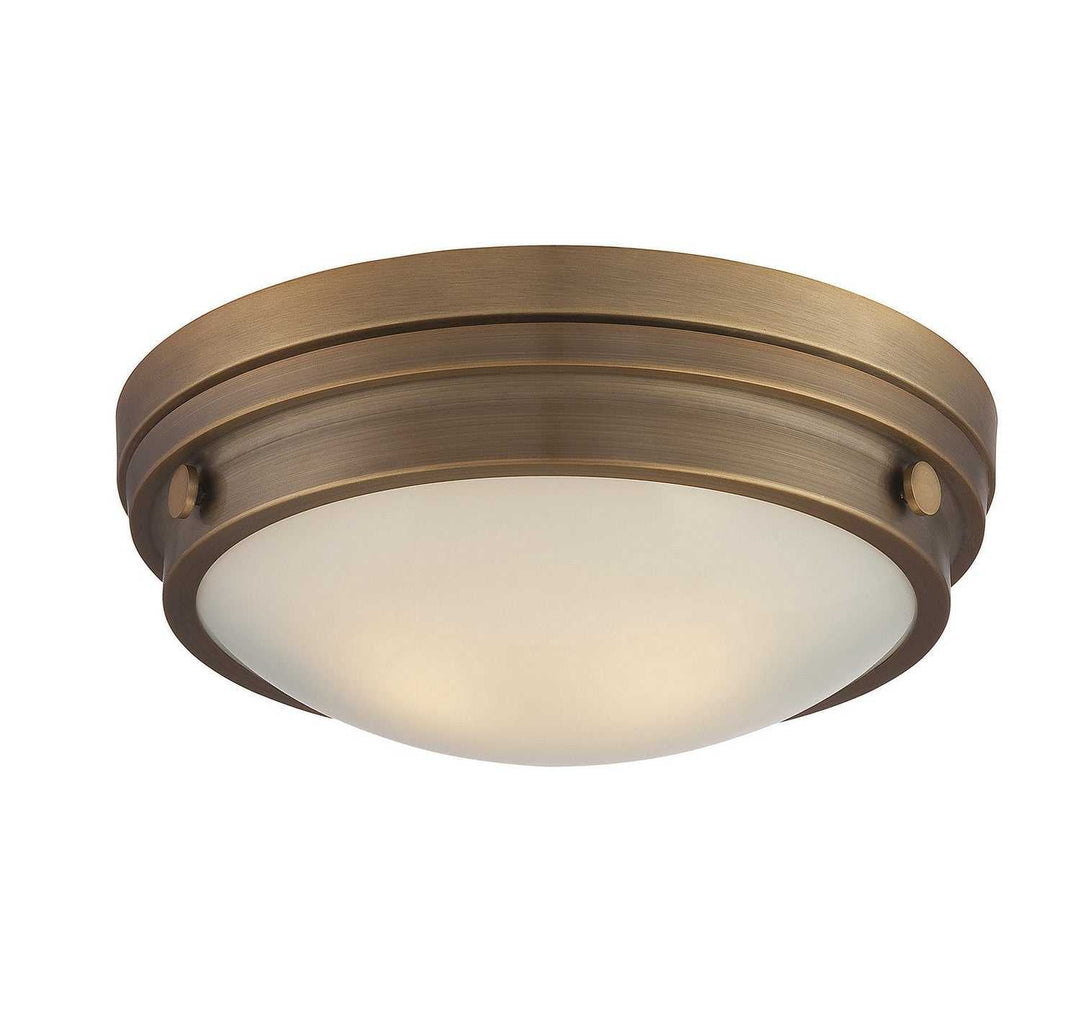Lucerne Two Light Flush Mount in Warm Brass Savoy House